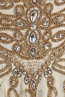Lot 47 - A Jenny Packham embellished white chiffon gown, circa 2015