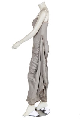 Lot 72 - A Jenny Packham beaded grey silk crêpe evening gown, 2000s