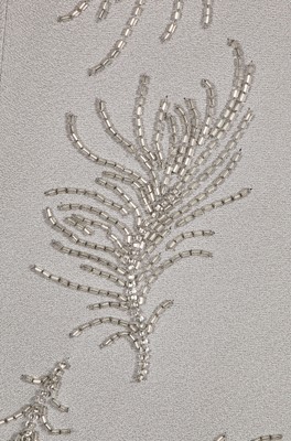 Lot 72 - A Jenny Packham beaded grey silk crêpe evening gown, 2000s
