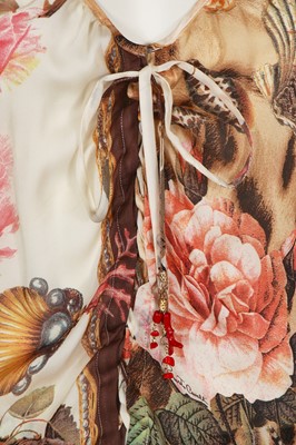 Lot 77 - Three Roberto Cavalli printed ivory silk ensembles, circa 2005