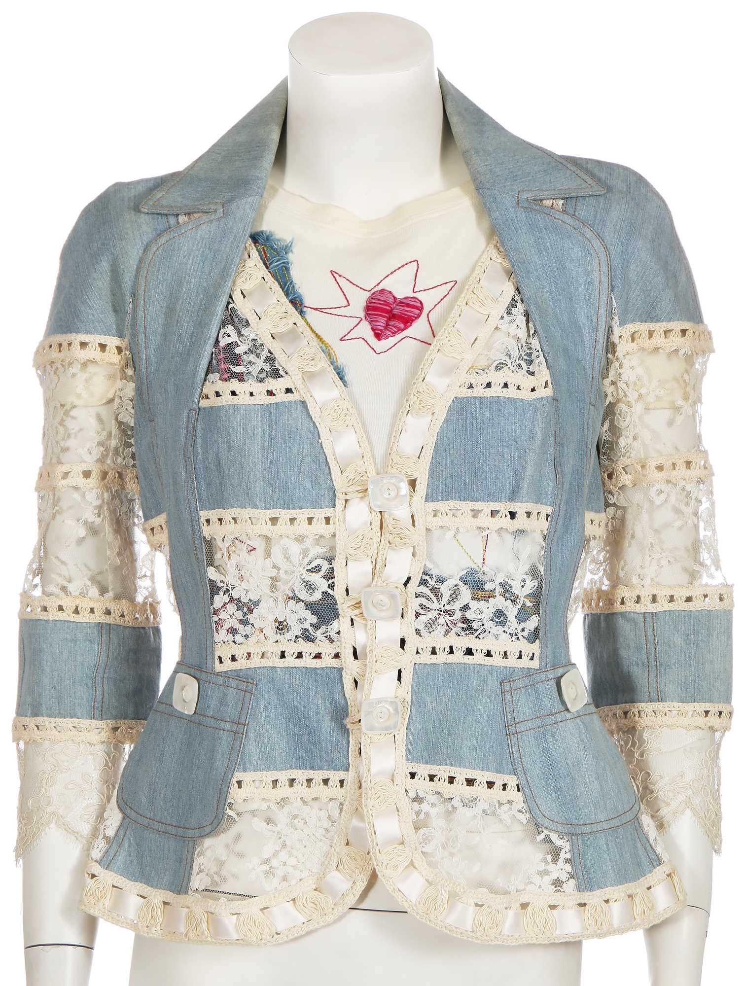 Lot 73 - A Christian Dior by John Galliano denim and lace jacket, Spring-Summer 2005