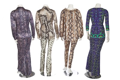 Lot 53 - A group of Roberto Cavalli snakeskin-printed ensembles, circa 2010-15