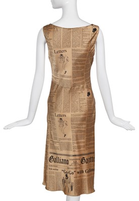 Lot 77 - A John Galliano 'Galliano Gazette' newspaper print dress, 'Too Rich to Walk' collection, Spring-Summer 2005