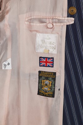 Lot 95 - A Vivienne Westwood men's blue striped wool suit, circa 1996