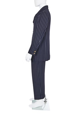Lot 95 - A Vivienne Westwood men's blue striped wool suit, circa 1996