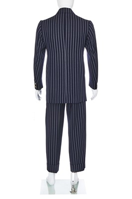 Lot 95 - A Vivienne Westwood men's blue striped wool suit, circa 1996