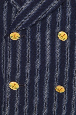 Lot 95 - A Vivienne Westwood men's blue striped wool suit, circa 1996