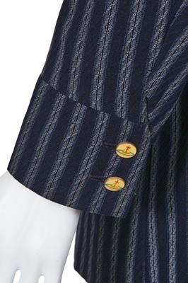Lot 95 - A Vivienne Westwood men's blue striped wool suit, circa 1996