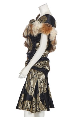 Lot 85 - A John Galliano black silk and fur dress, 'Esquimeau' collection, Autumn-Winter 2002-03