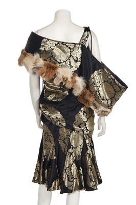 Lot 85 - A John Galliano black silk and fur dress, 'Esquimeau' collection, Autumn-Winter 2002-03