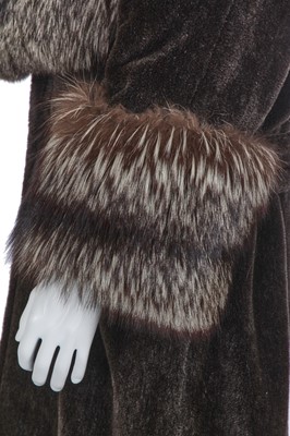 Lot 121 - A Hardy Amies men's grey alpaca and fox fur coat, 1990s-2000s