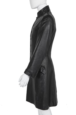 Lot 123 - A Hardy Amies black lambskin coat, 1990s-2000s