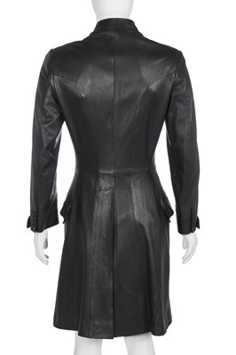 Lot 123 - A Hardy Amies black lambskin coat, 1990s-2000s