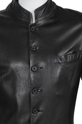 Lot 123 - A Hardy Amies black lambskin coat, 1990s-2000s