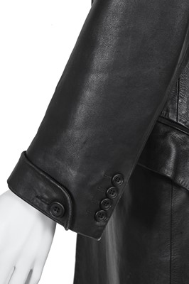 Lot 123 - A Hardy Amies black lambskin coat, 1990s-2000s