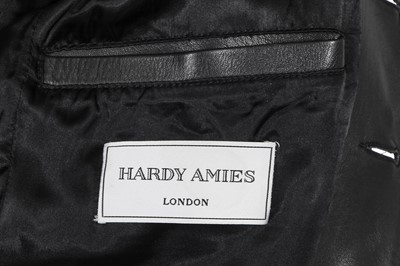 Lot 123 - A Hardy Amies black lambskin coat, 1990s-2000s