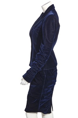 Lot 91 - An Yves Saint Laurent by Tom Ford blue velvet suit, Autumn-Winter 2002-03