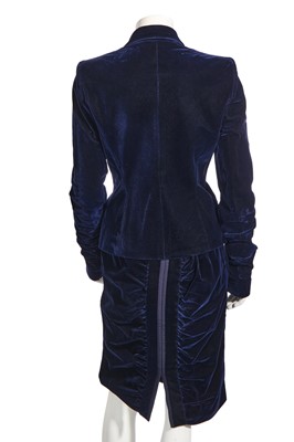 Lot 91 - An Yves Saint Laurent by Tom Ford blue velvet suit, Autumn-Winter 2002-03