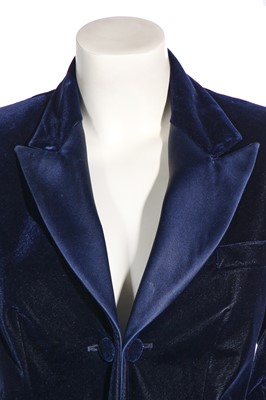Lot 91 - An Yves Saint Laurent by Tom Ford blue velvet suit, Autumn-Winter 2002-03