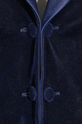 Lot 91 - An Yves Saint Laurent by Tom Ford blue velvet suit, Autumn-Winter 2002-03