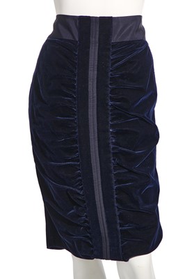 Lot 91 - An Yves Saint Laurent by Tom Ford blue velvet suit, Autumn-Winter 2002-03