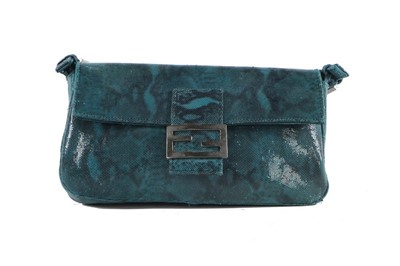 Lot 97 - A Fendi imitation-lizard-skin baguette bag,...