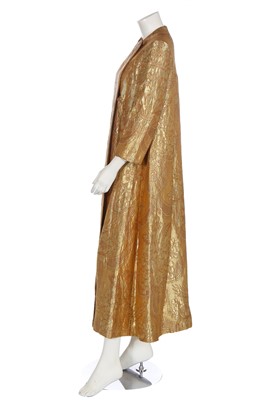 Lot 501 - An evening coat made from Russian 1880s brocaded cloth of gold