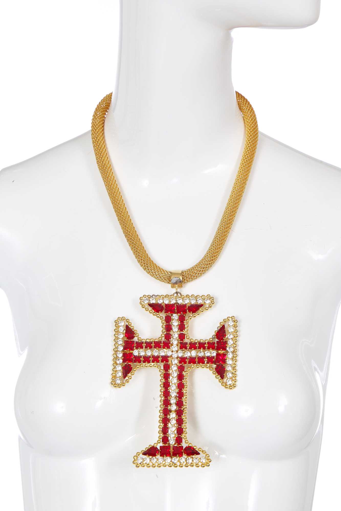 Lot 135 - A good Gianni Versace gilt metal crucifix necklace, 1991