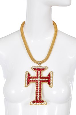 Lot 135 - A good Gianni Versace gilt metal crucifix necklace, 1991