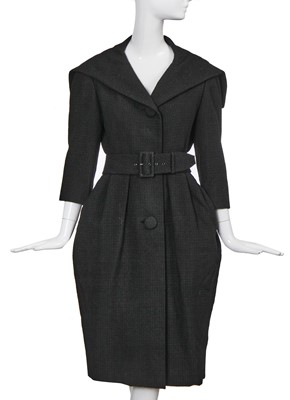 Lot 223 - A Christian Dior London by Marc Bohan black wool coat, 1960s