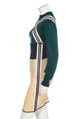 Lot 189 - A Jean Paul Gaultier ribbed cream cotton jersey pinafore skirt, 'Rap Prayers' collection, Spring-Summer 1990