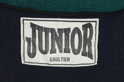 Lot 189 - A Jean Paul Gaultier ribbed cream cotton jersey pinafore skirt, 'Rap Prayers' collection, Spring-Summer 1990