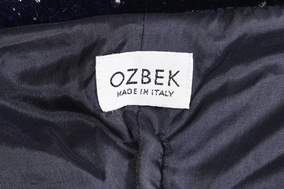 Lot 143 - A Rifat Ozbek navy blue velvet 'night sky' cocktail suit, 1990s