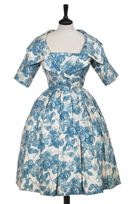 Lot 366 - A Christian Dior London printed silk dress, circa 1959