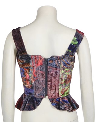 Lot 95 - A Vivienne Westwood printed velvet corset, commercial collection, Autumn-Winter 2015-16