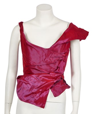 Lot 93 - A Vivienne Westwood red shot-silk corset top, 2010s