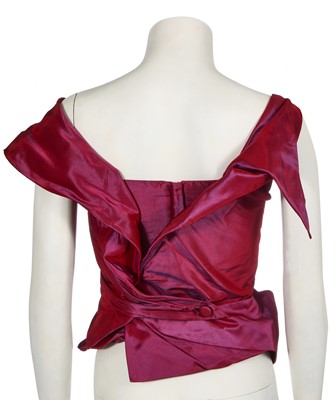 Lot 93 - A Vivienne Westwood red shot-silk corset top, 2010s
