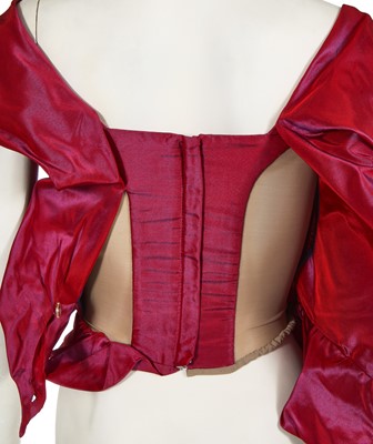 Lot 93 - A Vivienne Westwood red shot-silk corset top, 2010s