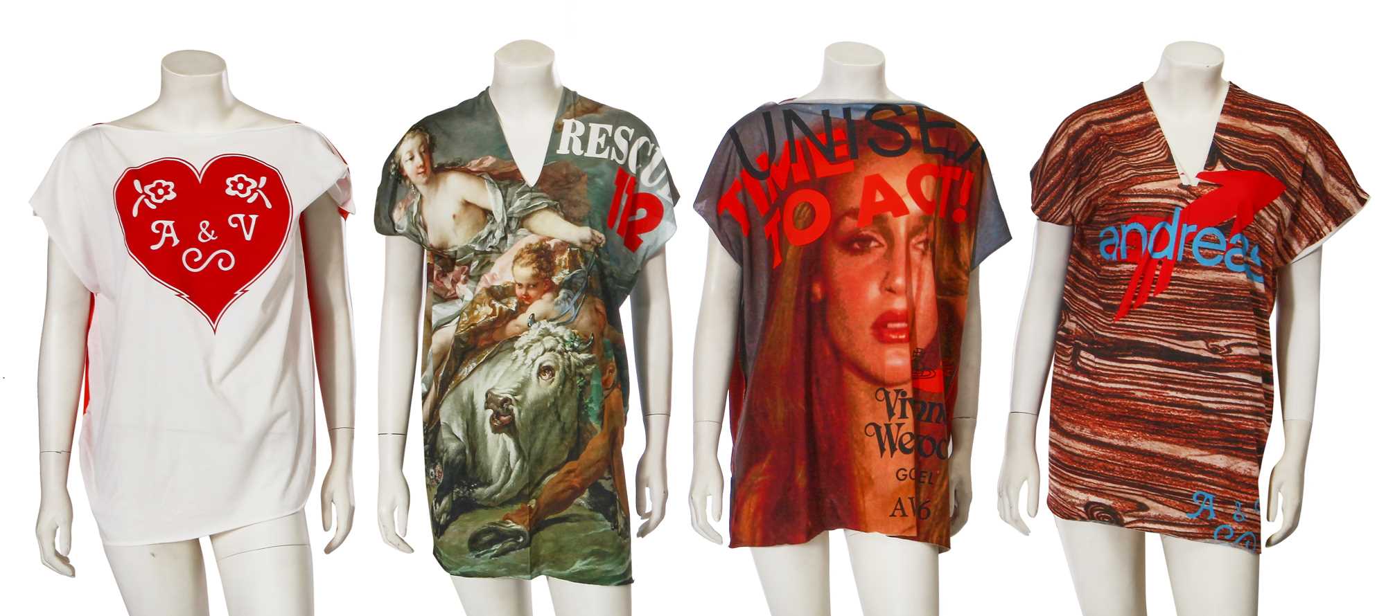Lot 98 - A group of six Vivienne Westwood staff collection cotton jersey t-shirts, 2015-18