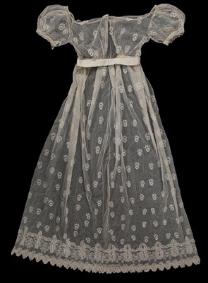Lot 506 - An embroidered tulle bridal or evening gown, circa 1820
