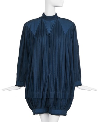 Lot 246 - An Issey Miyake blue cotton playsuit, late 1970s