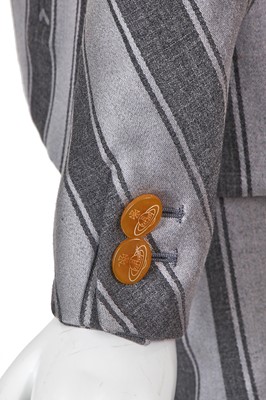 Lot 101 - A Vivienne Westwood striped grey wool suit, 'Storm in a Teacup' collection, Autumn-Winter 1996-97