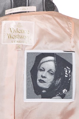Lot 101 - A Vivienne Westwood striped grey wool suit, 'Storm in a Teacup' collection, Autumn-Winter 1996-97