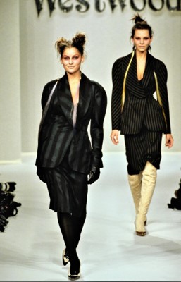 Lot 101 - A Vivienne Westwood striped grey wool suit, 'Storm in a Teacup' collection, Autumn-Winter 1996-97