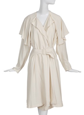 Lot 281 - A John Flett cream rayon coat/dress, late 1980s