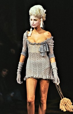 Lot 103 - A Vivienne Westwood brown knitted ensemble, 'Cafe Society' collection, Spring-Summer 1994