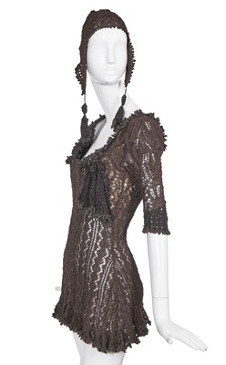 Lot 103 - A Vivienne Westwood brown knitted ensemble, 'Cafe Society' collection, Spring-Summer 1994