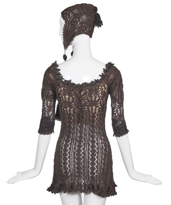 Lot 103 - A Vivienne Westwood brown knitted ensemble, 'Cafe Society' collection, Spring-Summer 1994