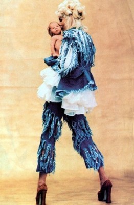 Lot 114 - A Vivienne Westwood slashed denim jacket, 'Cut, Slash & Pull' collection, Spring-Summer 1991
