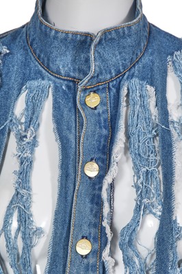 Lot 114 - A Vivienne Westwood slashed denim jacket, 'Cut, Slash & Pull' collection, Spring-Summer 1991